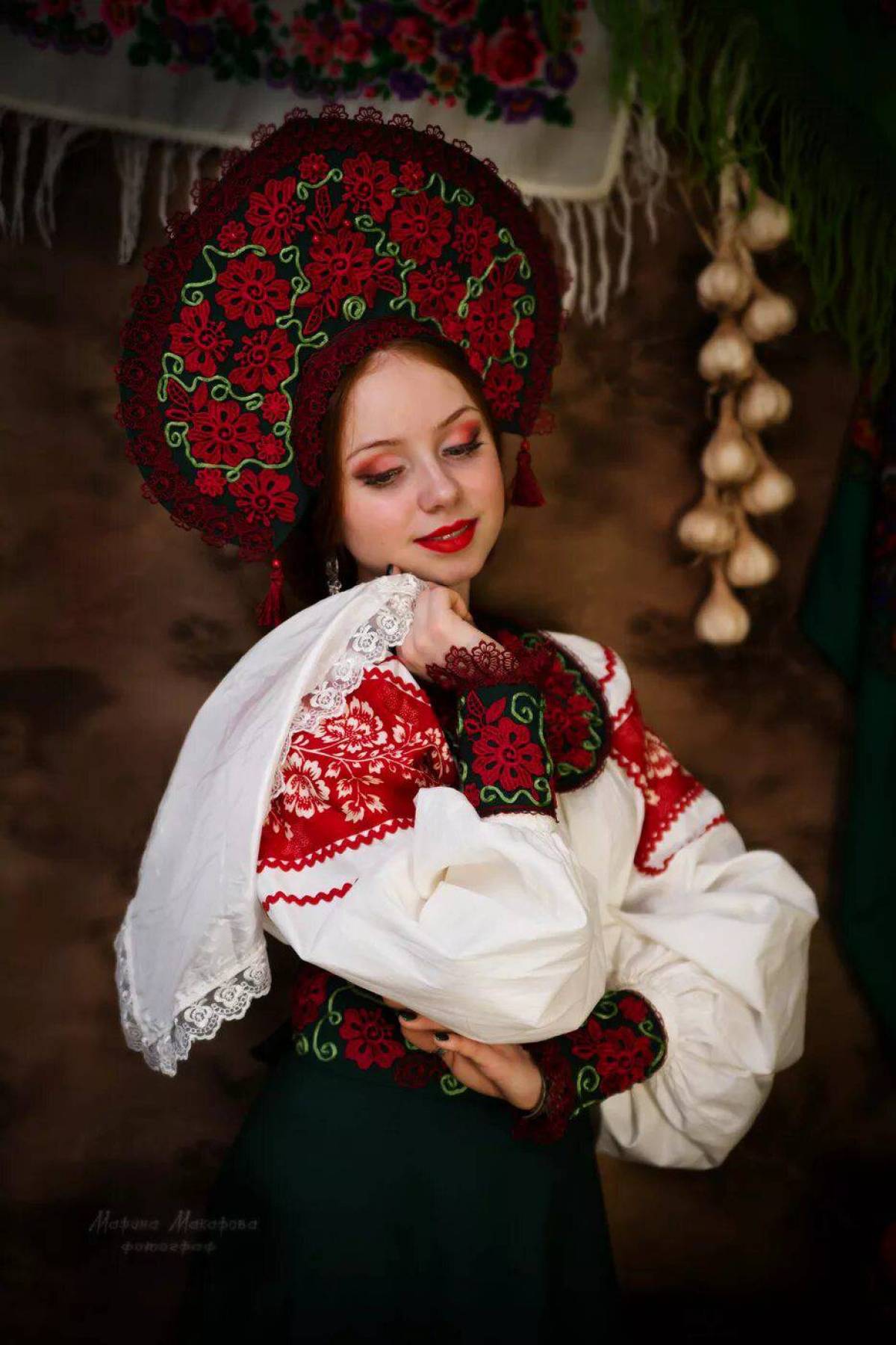 Women in Slavic costumes underwear in Gothenburg